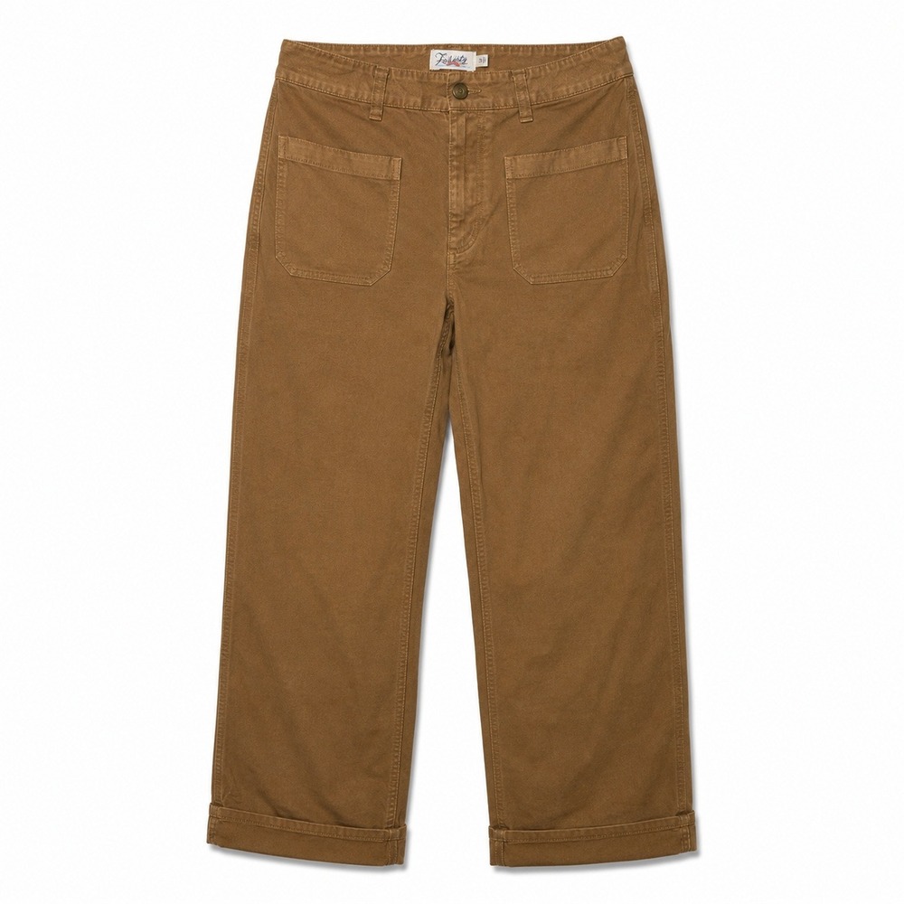 Faherty Pants Womens 29x30 Stretch Terry Patch Pocket High Rise Camel Tan Twill